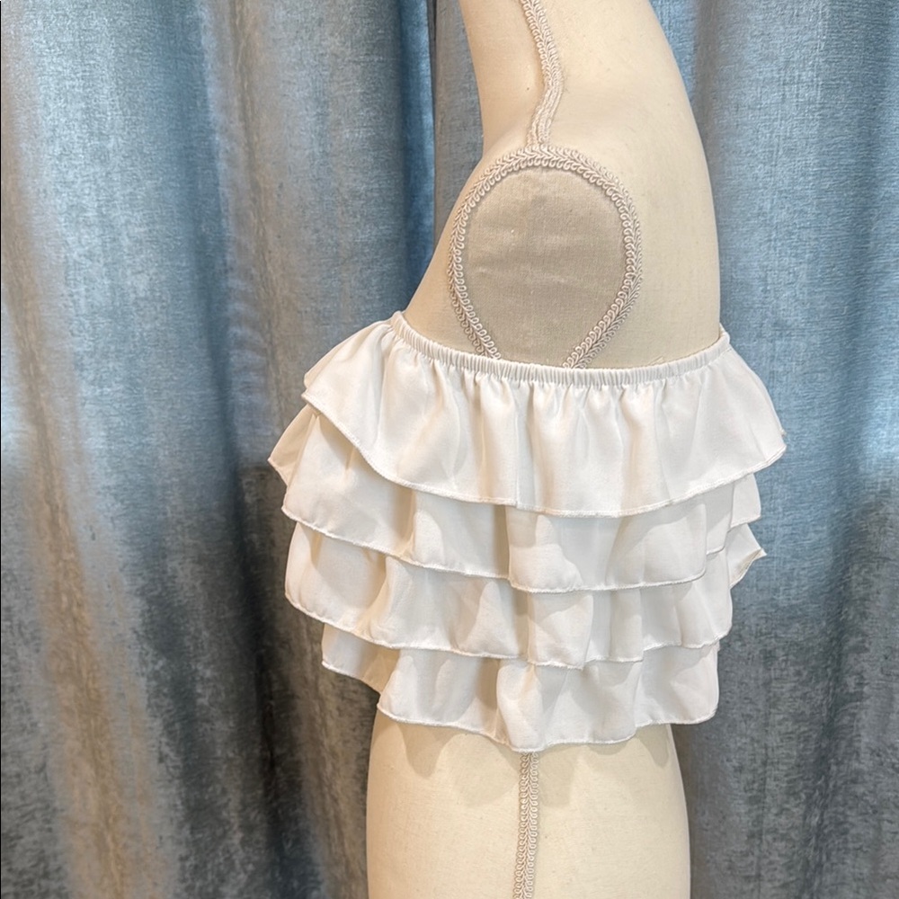 White Ruffled Off-Shoulder Top - Picture 3 of 5